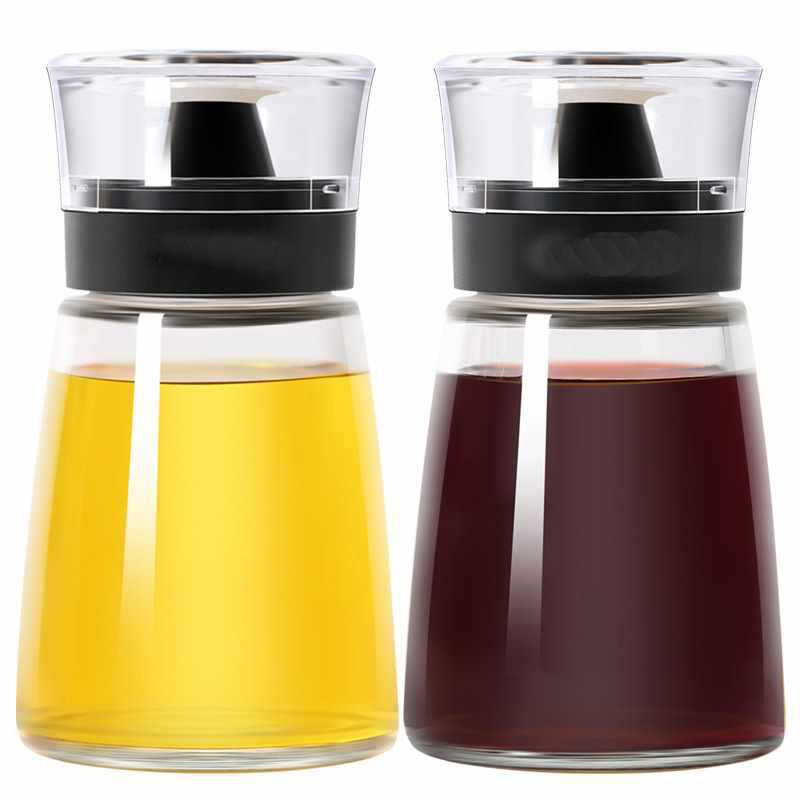Şeffaf Cam Yağ Kavanozu 170ML Mutfak malzemeleri için sirke yağı püskürtme şişe seti 425g
