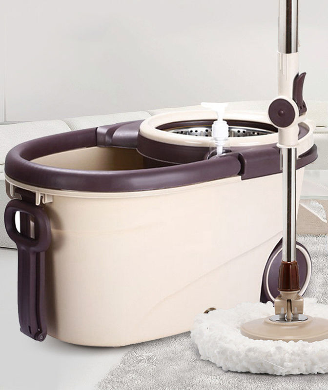 Paslanmaz Çelik Wringer 360 Spin Easy Clean Cyclone Yere Temizlik Mop ve Kovası Seti