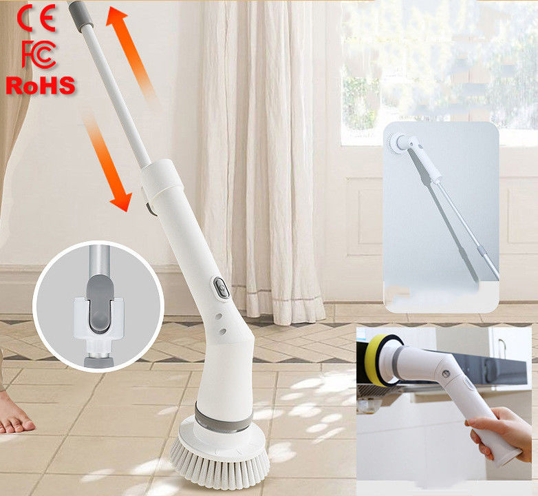 7 Değiştirilebilir fırça başları banyo mutfak zemini temizlemek için elektrikli spin scrubber