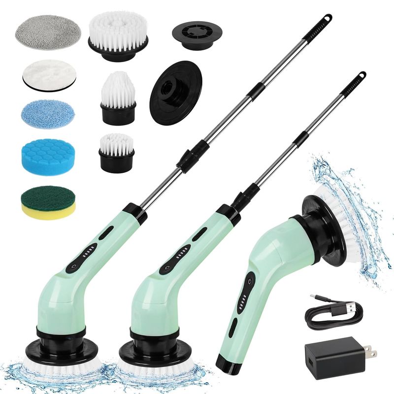 Elektrik Spin Scrubber Kablosuz Banyo Tub Mutfak Temizleyici Ev Temizliği Fırçası