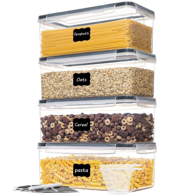 OEM/ODM Kabul edilebilir Noodles için 3.2L BPA Serbest Plastik Kaplar Tahıl Depolama 4pack Set