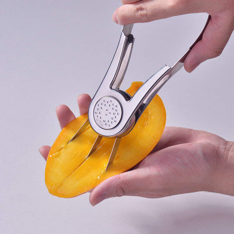 Meyvelerin sürdürülebilir kazılması ve mango tohumlarının çıkarılması için paslanmaz çelik mutfak aracı